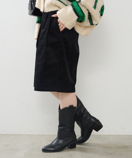 Kastane（カスタネ）の「*【2サイズ展開】コーデュロイハーフパンツ（その他パンツ・レディース・ブラック/ブラウン・1/2）」の10枚目の写真