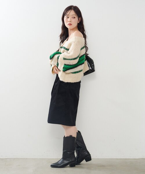 Kastane（カスタネ）の「*【2サイズ展開】コーデュロイハーフパンツ（その他パンツ・レディース・ブラック/ブラウン・1/2）」の13枚目の写真