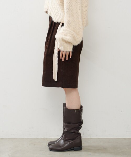 Kastane（カスタネ）の「*【2サイズ展開】コーデュロイハーフパンツ（その他パンツ・レディース・ブラック/ブラウン・1/2）」の5枚目の写真