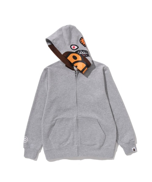 A BATHING APE(アベイシングエイプ)の「MILO SHARK ZIP HOODIE(パーカー・キッズ・グレー/ブラック・150/160)」の6枚目の写真