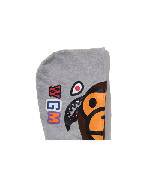 A BATHING APE(アベイシングエイプ)の「MILO SHARK ZIP HOODIE(パーカー・キッズ・グレー/ブラック・150/160)」の10枚目の写真
