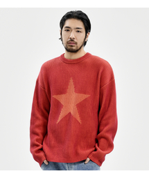 EXTRAORDINARY（エクストラオーディナリー）の「STAR JACQUARD SWEATER RED（ニット/セーター）」