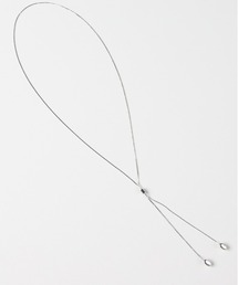 Right-on（ライトオン）の「【Right-on Basic】ロングタイネックレス (Y字デザイン / 長さ調節可能 / 洗練された印象 / パールとメタルドロップ)（ネックレス）」