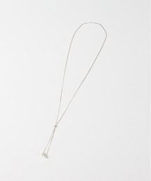 Right-on（ライトオン）の「【Right-on Basic】ロングタイネックレス (Y字デザイン / 長さ調節可能 / 洗練された印象 / パールとメタルドロップ)（ネックレス）」