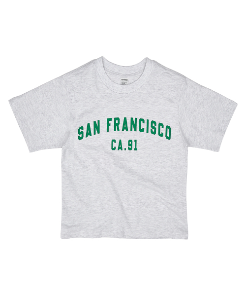 PAPERBOY(ペーパーボーイ)の「サンフランシスコ91 半袖Tシャツ-ホワイトメランジ(Tシャツ/カットソー・レディース・その他・SMALL/MEDIUM/LARGE/X-LARGE)」の1枚目の写真