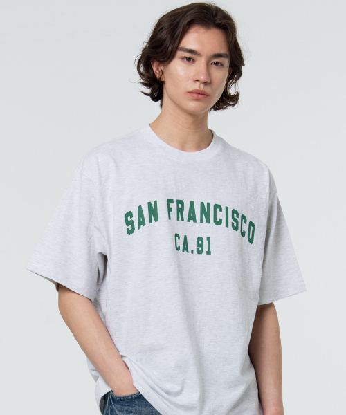 PAPERBOY(ペーパーボーイ)の「サンフランシスコ91 半袖Tシャツ-ホワイトメランジ(Tシャツ/カットソー・レディース・その他・SMALL/MEDIUM/LARGE/X-LARGE)」の6枚目の写真