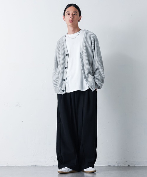 MDR(エムディアール)の「裏起毛サイドタックワイドパンツ【セットアップ対応】(スウェットパンツ・メンズ・ブラック/杢グレー・L/M)」の5枚目の写真