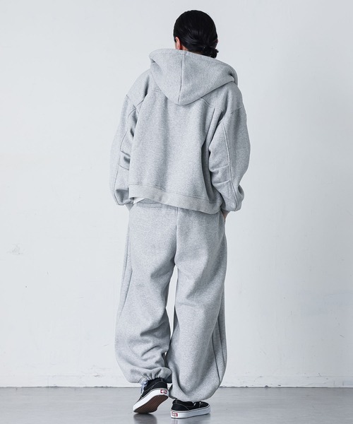 MDR(エムディアール)の「裏起毛サイドタックワイドパンツ【セットアップ対応】(スウェットパンツ・メンズ・ブラック/杢グレー・L/M)」の14枚目の写真