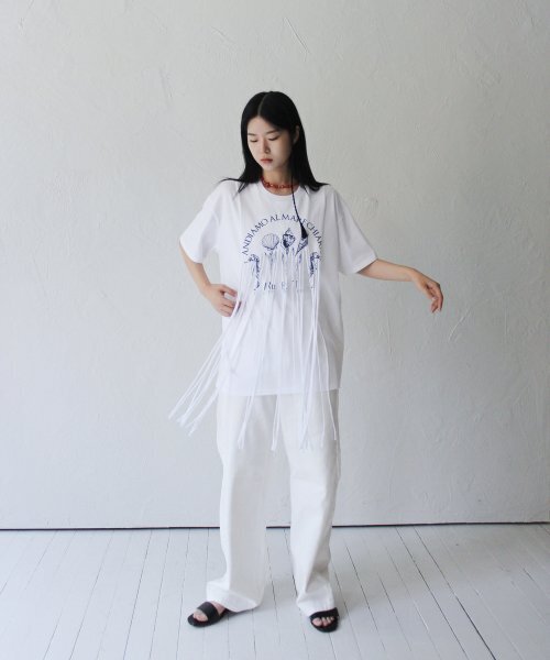 RUBATI(ルバティ)の「フリンジプリントTシャツ_ホワイト(Tシャツ/カットソー・レディース・その他・FREE)」の5枚目の写真
