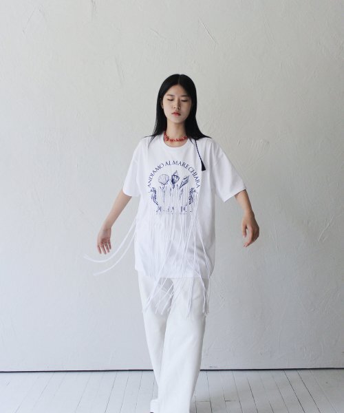 RUBATI(ルバティ)の「フリンジプリントTシャツ_ホワイト(Tシャツ/カットソー・レディース・その他・FREE)」の7枚目の写真