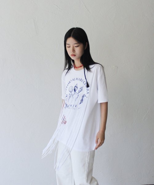 RUBATI(ルバティ)の「フリンジプリントTシャツ_ホワイト(Tシャツ/カットソー・レディース・その他・FREE)」の8枚目の写真