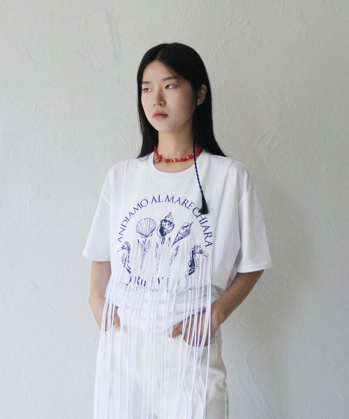 RUBATI(ルバティ)の「フリンジプリントTシャツ_ホワイト(Tシャツ/カットソー・レディース・その他・FREE)」の10枚目の写真