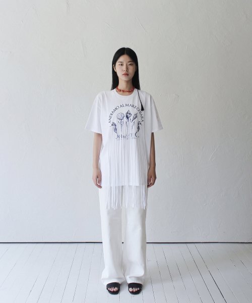 RUBATI(ルバティ)の「フリンジプリントTシャツ_ホワイト(Tシャツ/カットソー・レディース・その他・FREE)」の11枚目の写真