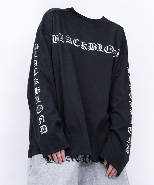 BLACK BLOND(ブラック ブロンド)の「ビビディ クラッシュドフェイス 長袖Tシャツ (ブラック)(Tシャツ/カットソー・レディース・その他・SMALL/MEDIUM/LARGE/X-LARGE/XX-LARGE)」の4枚目の写真