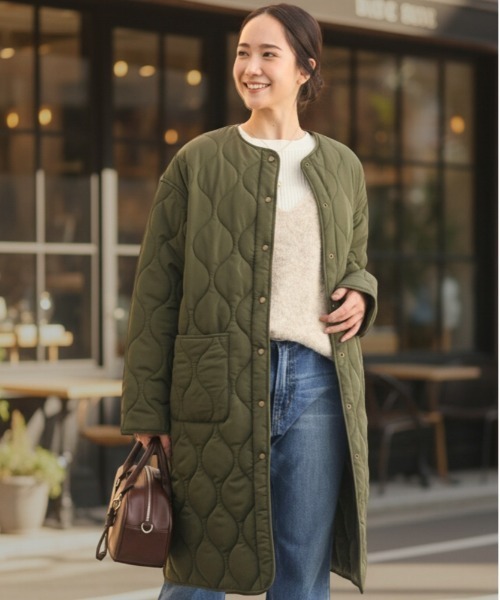 セール】【HONEYSUCKLE ROSE】キルティングロングコート (ロング丈