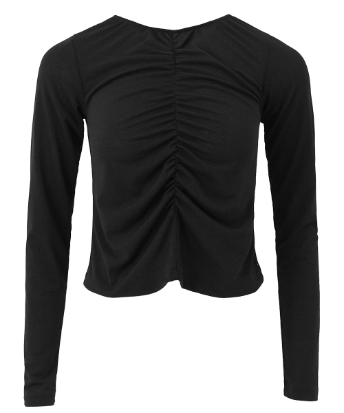 PLASMASPHERE(プラズマスフィア)の「グルーヴTシャツ ブラック(シャーリングTシャツ)(Tシャツ/カットソー・レディース・ブラック・FREE)」の1枚目の写真
