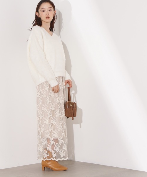 N.(N. Natural Beauty Basic)(エヌエヌナチュラルビューティーベーシック)の「Vネック起毛ニット(ニット/セーター・レディース・オフホワイト/ピンク/ネイビー・FREE)」の17枚目の写真