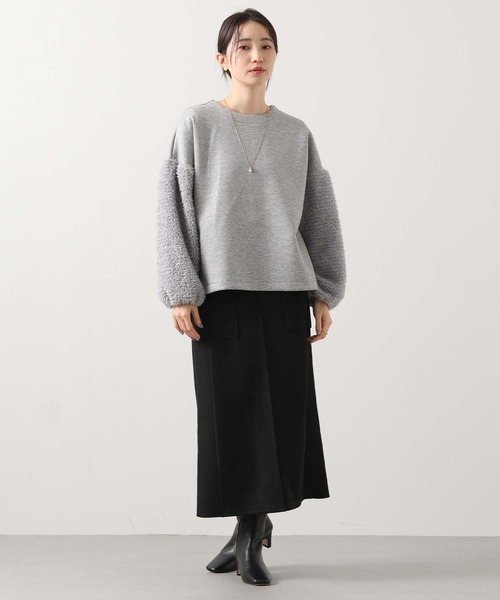 Gready Brilliant(グレディブリリアン)の「2wayリボンジャガードパフ袖カットソー(Tシャツ/カットソー・レディース・グレー/アイボリー・38)」の15枚目の写真