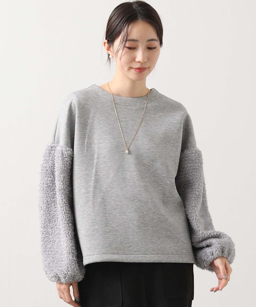 Gready Brilliant(グレディブリリアン)の「2wayリボンジャガードパフ袖カットソー(Tシャツ/カットソー・レディース・グレー/アイボリー・38)」の11枚目の写真