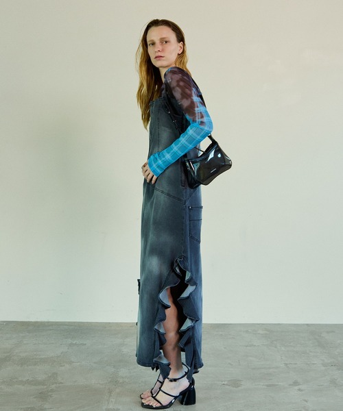 Frill Denim Dress/フリルデニムワンピース（ワンピース）｜MAISON