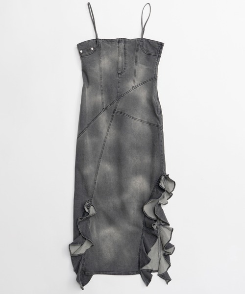 Frill Denim Dress/フリルデニムワンピース（ワンピース）｜MAISON