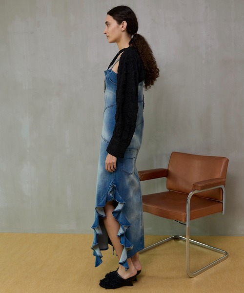 Frill Denim Dress/フリルデニムワンピース（ワンピース）｜MAISON