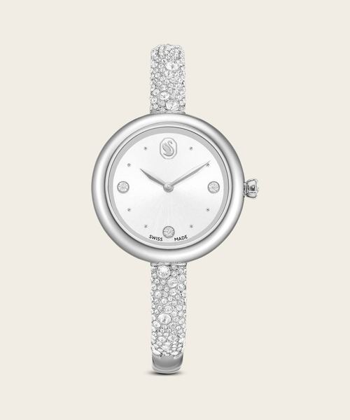 SWAROVSKI(スワロフスキー)の「【公式】【スワロフスキー】Sublima bangle ウォッチ, スイス製, メタルブレスレット, シルバー系, ステンレス鋼(アナログ腕時計・レディース・シルバー系・ONE SIZE)」の1枚目の写真