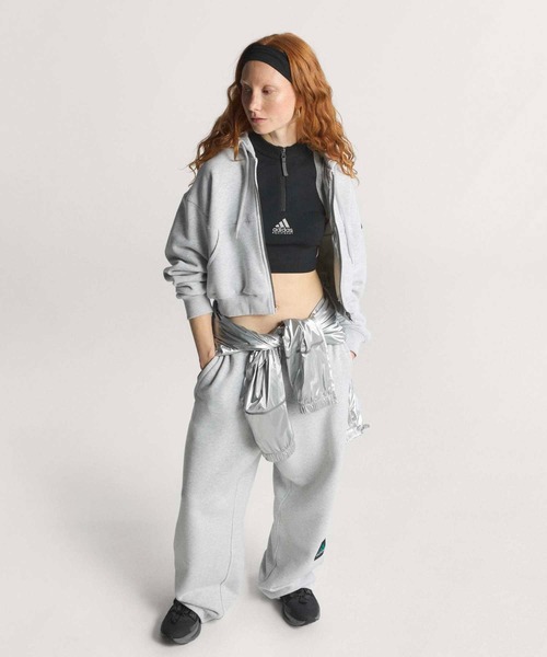 希少　adidas アディダスオリジナルス　クロップド　トップス　レース　グレー セール】EQT クロップドパーカー / アディダスオリジナルス adidas