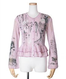 rurumu: | rurumu:/ルルムウ/private collage printed frill cardigan (L(カーディガン/ボレロ)