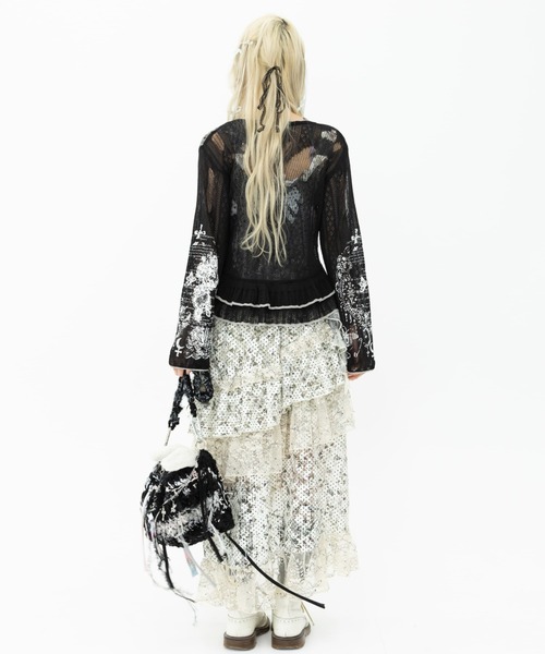 rurumu:（ルルムウ）の「rurumu:/ルルムウ/private collage printed frill cardigan (L（カーディガン/ボレロ・レディース・グレー/ライトブルー/ブラック/ピンク・F）」の9枚目の写真