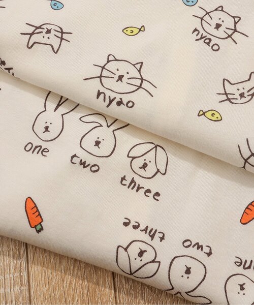 BREEZE(ブリーズ)の「ねこ・うさぎガーゼコンビ肌着(肌着・キッズ・オレンジ/ブルー・70/60)」の10枚目の写真