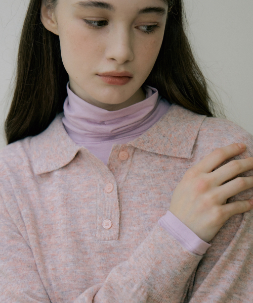 REORG（リオルグ）の「EOT SOFT BUTTON COLLAR KNIT PINKY BERRY（ニット/セーター・レディース・その他・FREE）」の2枚目の写真