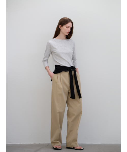 BUT'TON(ボッタン)の「Classic Twotuck Pants (Beige)(その他パンツ・レディース・その他・MEDIUM/SMALL)」の1枚目の写真