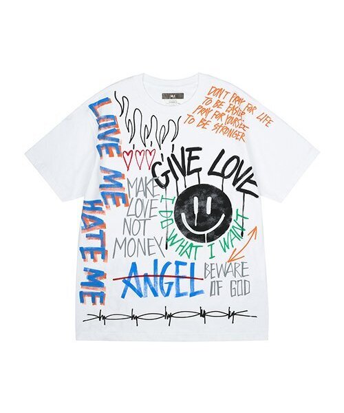 THE MADNESS(ザ マッドネス)の「HAND WORK DARK SMILE T-SHIRTS_WH(Tシャツ/カットソー・メンズ・その他・MEDIUM/LARGE/X-LARGE)」の1枚目の写真