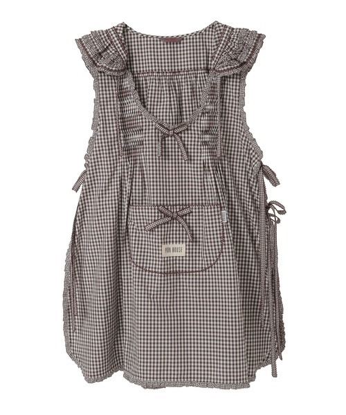 ギンガムチェックフード付きタブリエ（その他トップス）｜PINK HOUSE