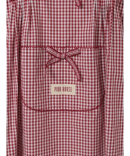 ギンガムチェックフード付きタブリエ（その他トップス）｜PINK HOUSE