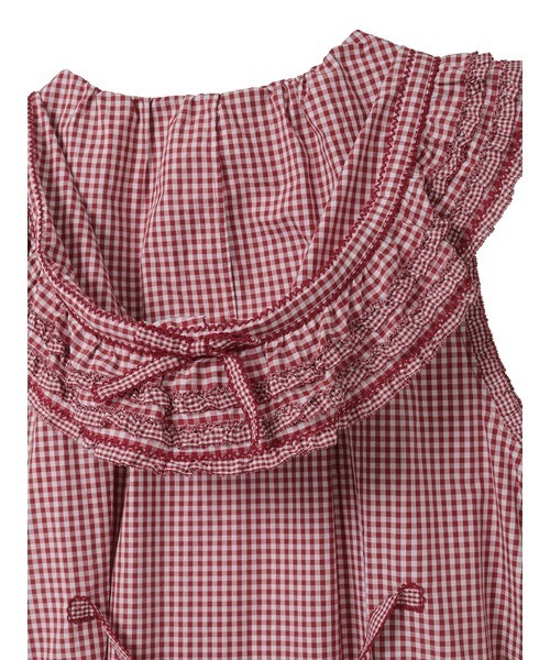 ギンガムチェックフード付きタブリエ（その他トップス）｜PINK HOUSE