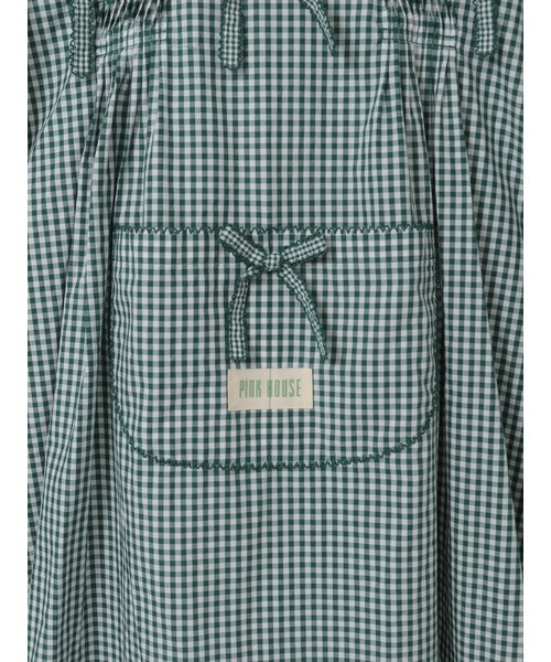 ギンガムチェックフード付きタブリエ（その他トップス）｜PINK HOUSE