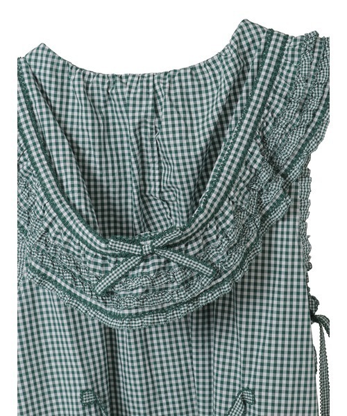 ピンクハウスギンガムチェックタブリエ ギンガムチェックフード付きタブリエ（その他トップス）｜PINK HOUSE
