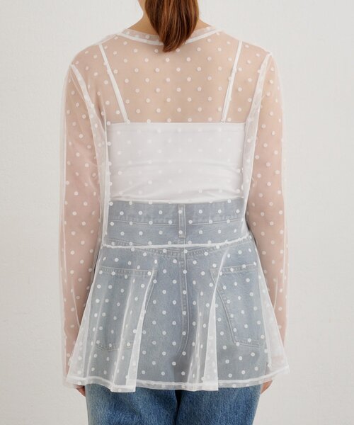 SHENERY（シーナリー）の「ドットチュールブラウス（シャツ/ブラウス・レディース・ブラック/オフホワイト・FREE）」の16枚目の写真