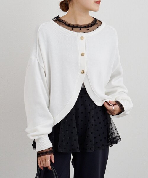 SHENERY（シーナリー）の「ドットチュールブラウス（シャツ/ブラウス・レディース・ブラック/オフホワイト・FREE）」の21枚目の写真