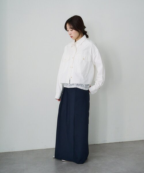 SHENERY（シーナリー）の「デニムオーバーショートシャツ（シャツ/ブラウス・レディース・ホワイト/ブルー・FREE）」の11枚目の写真