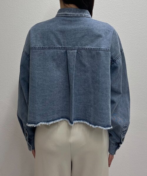 SHENERY（シーナリー）の「デニムオーバーショートシャツ（シャツ/ブラウス・レディース・ホワイト/ブルー・FREE）」の20枚目の写真