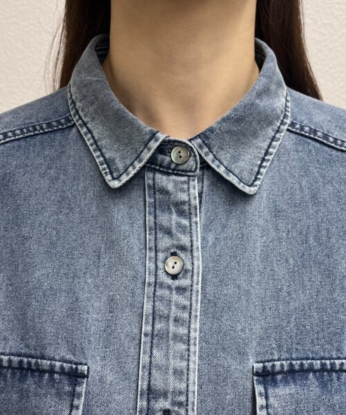 SHENERY（シーナリー）の「デニムオーバーショートシャツ（シャツ/ブラウス・レディース・ホワイト/ブルー・FREE）」の21枚目の写真