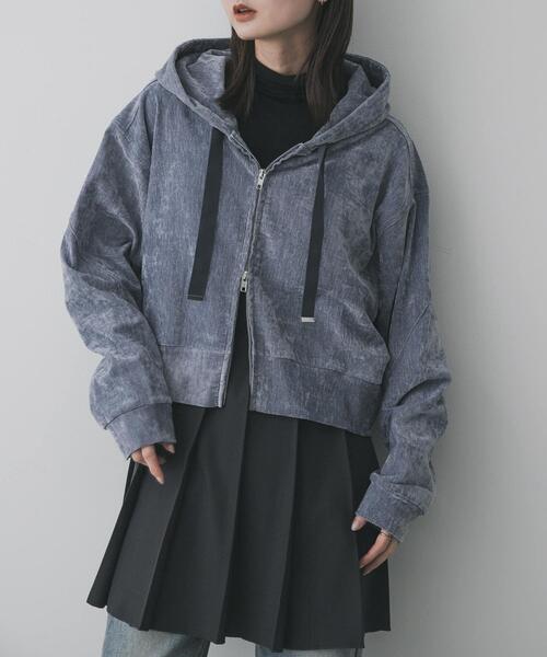 SENSE OF PLACE by URBAN RESEARCH（センスオブプレイスバイアーバンリサーチ）の「ベロアジップフーディ（パーカー・レディース・ブルー/チャコールグレー/ベージュ・ONE）」の3枚目の写真