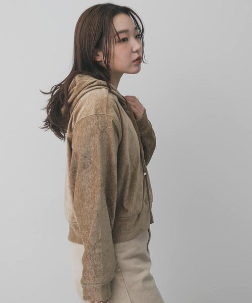 SENSE OF PLACE by URBAN RESEARCH（センスオブプレイスバイアーバンリサーチ）の「ベロアジップフーディ（パーカー・レディース・ブルー/チャコールグレー/ベージュ・ONE）」の5枚目の写真