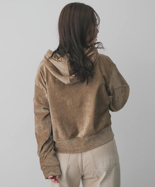 SENSE OF PLACE by URBAN RESEARCH（センスオブプレイスバイアーバンリサーチ）の「ベロアジップフーディ（パーカー・レディース・ブルー/チャコールグレー/ベージュ・ONE）」の6枚目の写真