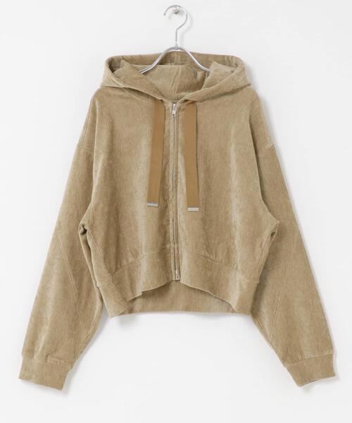 SENSE OF PLACE by URBAN RESEARCH（センスオブプレイスバイアーバンリサーチ）の「ベロアジップフーディ（パーカー・レディース・ブルー/チャコールグレー/ベージュ・ONE）」の4枚目の写真