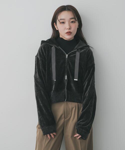 SENSE OF PLACE by URBAN RESEARCH（センスオブプレイスバイアーバンリサーチ）の「ベロアジップフーディ（パーカー・レディース・ブルー/チャコールグレー/ベージュ・ONE）」の7枚目の写真