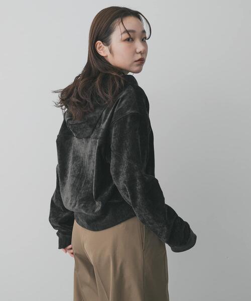 SENSE OF PLACE by URBAN RESEARCH（センスオブプレイスバイアーバンリサーチ）の「ベロアジップフーディ（パーカー・レディース・ブルー/チャコールグレー/ベージュ・ONE）」の8枚目の写真